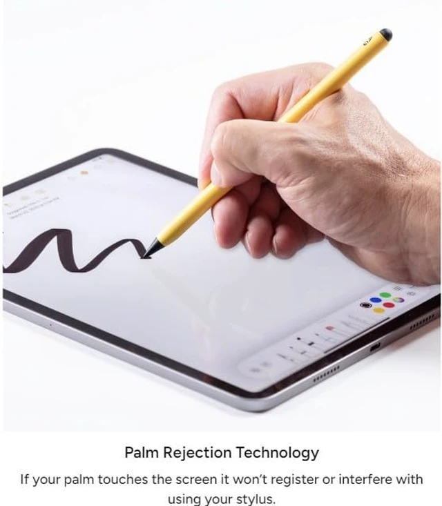 Alt view image 7 of 7 - ZAGG Pro Stylus 2 for iPad Pro/Air/iPad/mini, Bluetooth Pairing, Blue | Active & Capacitive Tips, Palm Rejection, Tilt Recognition, For iPad Pro 11/12.9, Air 10.9/M2, iPad 10.2/9.7, mini 5