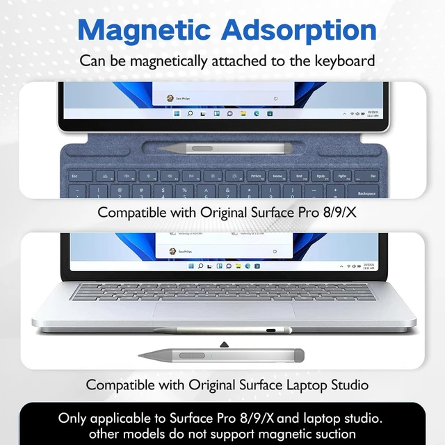 Alt view image 6 of 7 - Slim Pen 2 for Microsoft Surface with 4096 Pressure, Eraser & Right-Click, Palm Rejection,Graphite Nib,for Surface Pro 12/11/10/9/8/7/6/5/4/X,Surface Go 4/3/2,Book 3/2/1,Laptop1-6,Surface Studio 2+/2