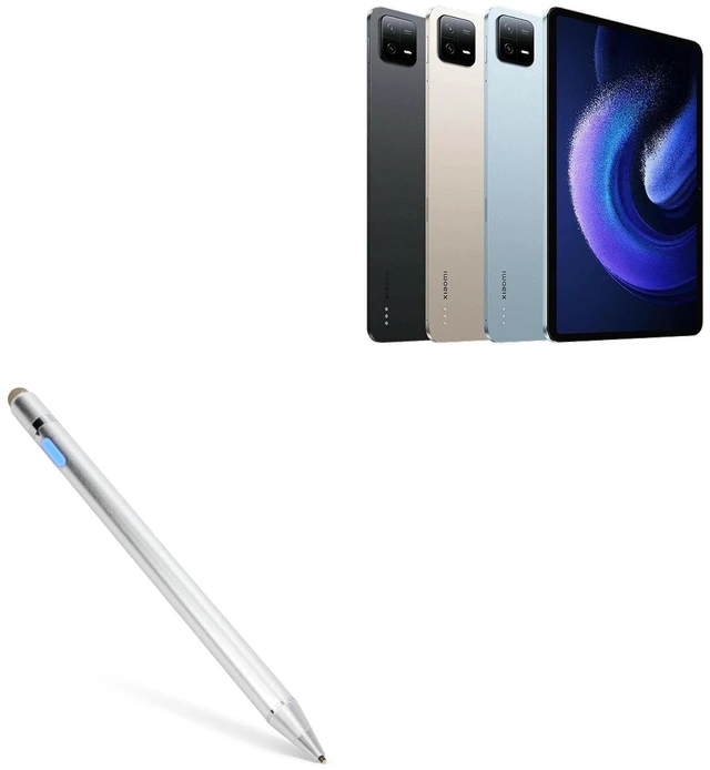 Main image of BoxWave Stylus Pen Compatible with Xiaomi Pad 6 - AccuPoint Active Stylus, Electronic Stylus with Ultra Fine Tip - Metallic Silver