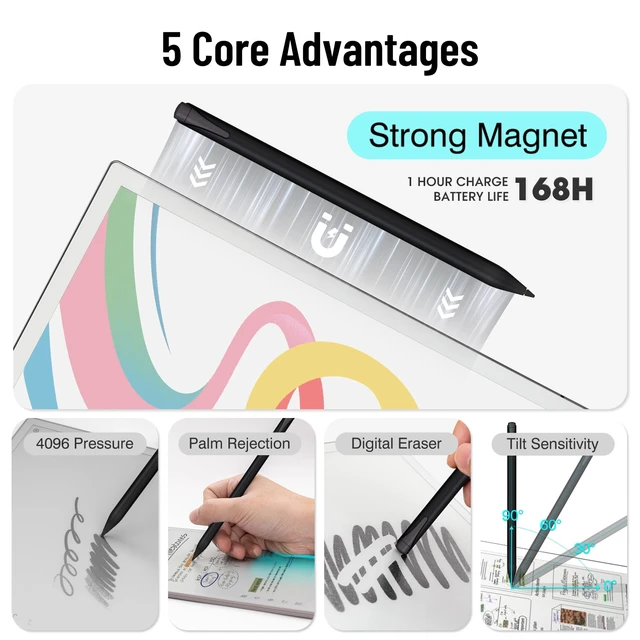 Alt view image 3 of 7 - Magnetic Stylus Pen for Remarkable Paper Pro with Eraser, Digital Stylus for Remarkable Replacement Pen Marker Plus, Remarkable Paper pro Marker Plus Alternative for Fire Max 11/Fire HD 10 Devices