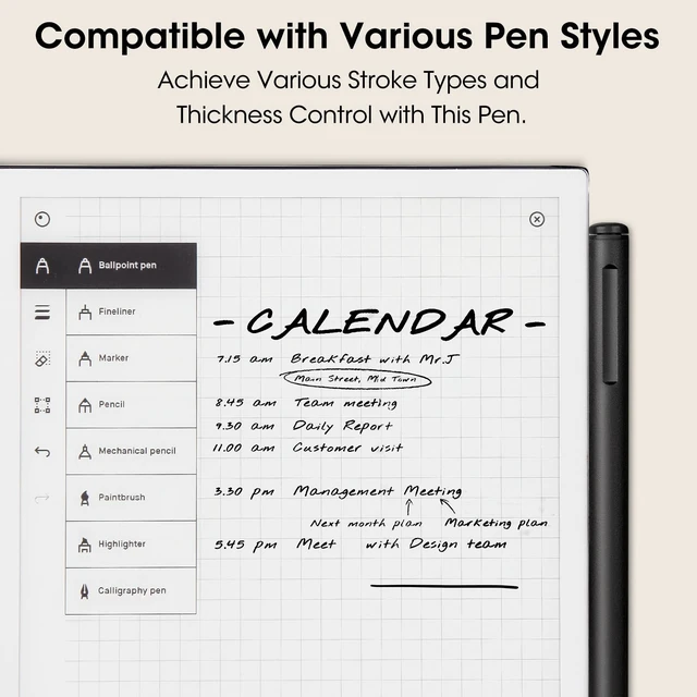 Alt view image 7 of 7 - Magnetic 2 Pen with Eraser, EMR Digital Stylus for Remarkable Replacement, Alternative Marker Plus