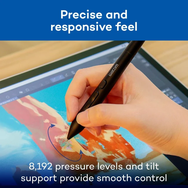 Alt view image 3 of 7 - Wacom Art Pen 2, with 360° Rotation, Pressure Sensitivity and Tilt Control | Traditional tool feel w/rotation, pressure and tilt sensitivity for artists creating expressive brush strokes & digital art