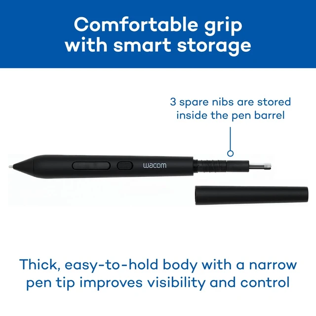 Alt view image 6 of 7 - Wacom Art Pen 2, with 360° Rotation, Pressure Sensitivity and Tilt Control | Traditional tool feel w/rotation, pressure and tilt sensitivity for artists creating expressive brush strokes & digital art