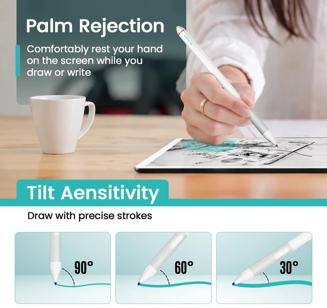 Alt view image 5 of 7 - TNRV Kindle Scribe Colorsoft 11" Pen Replacement Stylus for Scribe 11" | Smooth Color Notes on Scribe Colorsoft 11",4096-Level Pressure,Tilt Support,Eraser,Silicone Grip,Magnetic Attach,5 Tips