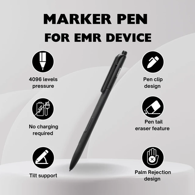 Alt view image 2 of 7 - LAZARITE LuxoScribe, Marker Pen for Remarkable 2/Kindle Scribe/SuperNote Device. EMR Stylus Pen with Eraser, 4096 Pressure Sensitivity, Palm Rejection