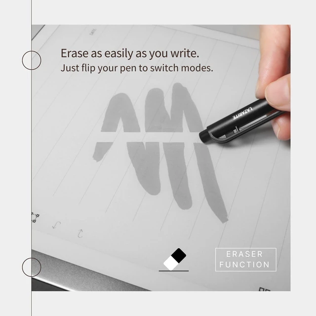 Alt view image 5 of 7 - LAZARITE LuxoScribe, Marker Pen for Remarkable 2/Kindle Scribe/SuperNote Device. EMR Stylus Pen with Eraser, 4096 Pressure Sensitivity, Palm Rejection