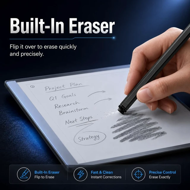 Alt view image 2 of 7 - EMR Stylus for Remarkable 2/1 Pen, Replacement Marker with Eraser, 4096 Pressure, Tilt Support, Palm Rejection,Magnetic, No Charging Needed, Includes 9 Extra Nibs
