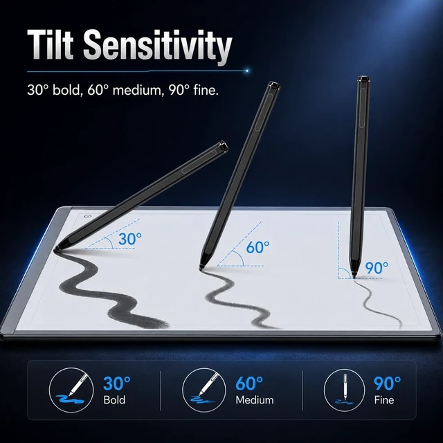 Alt view image 6 of 7 - EMR Stylus for Remarkable 2/1 Pen, Replacement Marker with Eraser, 4096 Pressure, Tilt Support, Palm Rejection,Magnetic, No Charging Needed, Includes 9 Extra Nibs