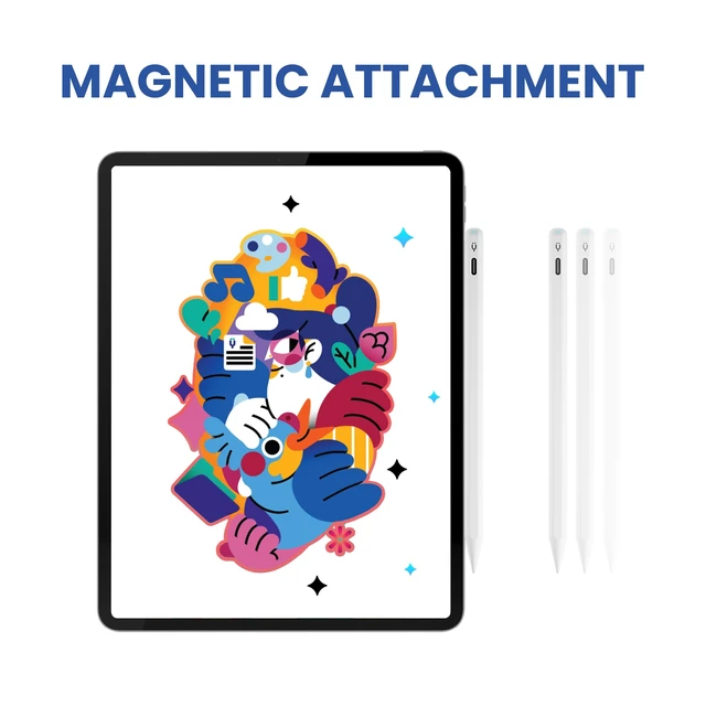 Alt view image 2 of 7 - Tinymoose iPad Pencil Pro 2 Stylus Pen for iPad, Gesture Control, Tilt Sensitivity & Palm Rejection, 2.5X USB-C Fast Charge, iPad 6-11th/A16, Air M2/M3, Mini 7, Pro M4/M5 (Alpine White)