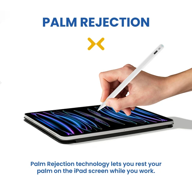 Alt view image 3 of 7 - Tinymoose iPad Pencil Pro 2 Stylus Pen for iPad, Gesture Control, Tilt Sensitivity & Palm Rejection, 2.5X USB-C Fast Charge, iPad 6-11th/A16, Air M2/M3, Mini 7, Pro M4/M5 (Alpine White)