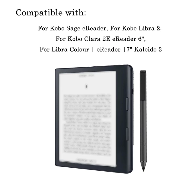 Alt view image 2 of 6 - Stylus 2 for Kobo Stylus 2 and Libra Colour Stylus Pen,4096 Levels,Black | Compatible with Kobo Sage eReader,Kobo Libra 2/Colour eReader 7,Elipsa 2E eReader 10.3, Clara Colour/BW/2E 6 eReader