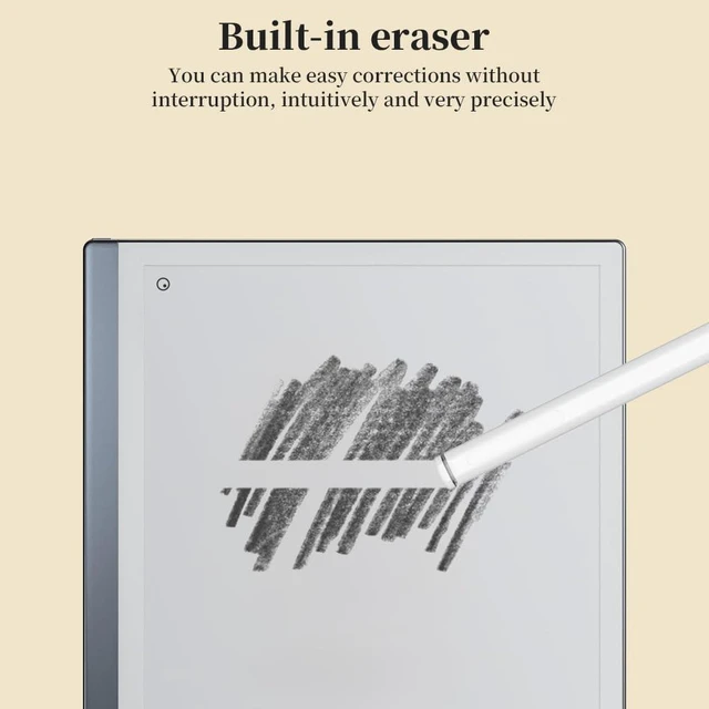 Alt view image 3 of 7 - Stylus for Remarkable 2/1 Pen,EMR Pen with Flip Eraser,4096 Pressure Levels & Tilt Support,Palm Rejection,Magnetic Attraction, No Charging Needed, Includes 9 Extra Nibs (White)