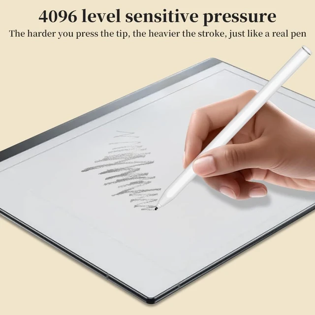 Alt view image 4 of 7 - Stylus for Remarkable 2/1 Pen,EMR Pen with Flip Eraser,4096 Pressure Levels & Tilt Support,Palm Rejection,Magnetic Attraction, No Charging Needed, Includes 9 Extra Nibs (White)