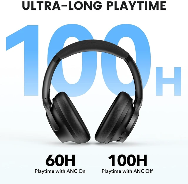 Alt view image 5 of 7 - 1Mii Y8+ Hybrid Active Noise Cancelling Headphones for Airplane & Travel | Bluetooth 6.0 Over-Ear, 100H Playtime, LDAC Wireless Hi-Res Audio, Deep Bass, Ambient Mode, Custom EQ via App, Home/Office