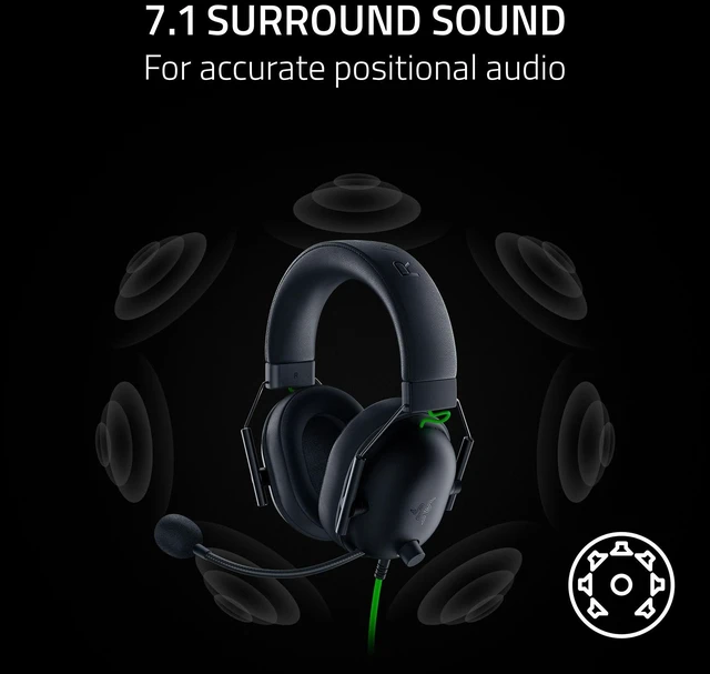 Alt view image 7 of 7 - Razer BlackShark V2 X Gaming Headset: 7.1 Surround Sound - 50mm Drivers - Memory Foam Cushion - For PC, PS4, PS5, Switch - 3.5mm Audio Jack - Black