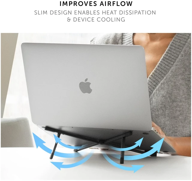 Alt view image 6 of 7 - Native Union Fold Laptop Stand Ultra-Slim Foldable & Portable Laptop Stand Ergonomic & Optimized Viewing Angle for 13 to 16 Inch MacBooks & Laptops, 10 to 16 Inch iPads & Tablets (Black)