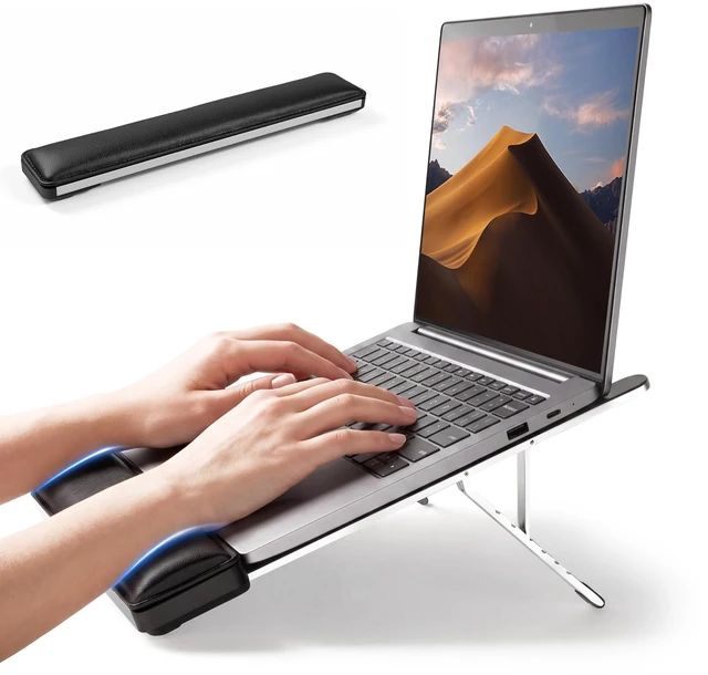Main image of V-Hold Laptop Stand for Desk, Adjustable Laptop Riser with Wrist Rest | Ergonomic Adjustable Portable Laptop Stand for Desk, Notebook Holder Compatible with MacBook Air Pro, All 10-17'' Laptops