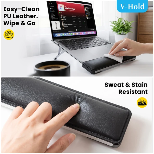 Alt view image 7 of 7 - V-Hold Laptop Stand for Desk, Adjustable Laptop Riser with Wrist Rest | Ergonomic Adjustable Portable Laptop Stand for Desk, Notebook Holder Compatible with MacBook Air Pro, All 10-17'' Laptops