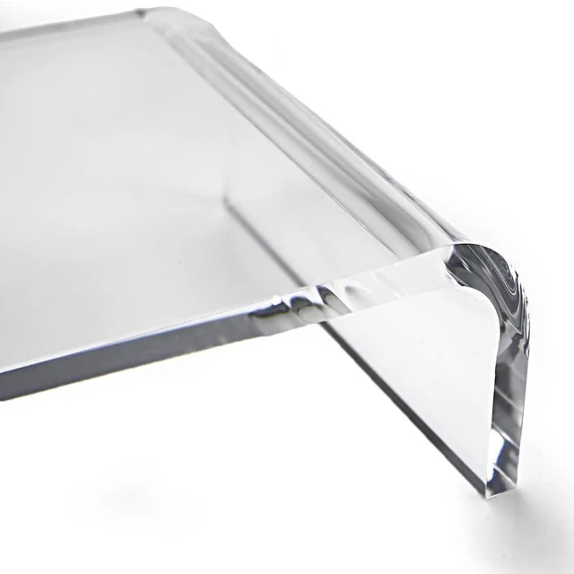 Alt view image 6 of 6 - CalorMixs Clear Acrylic Monitor Stand, 19.7in, Cat-Friendly, 70 lb Capacity | Clear one-piece acrylic stand raises monitors, laptops or small screens while adding desktop storage space.