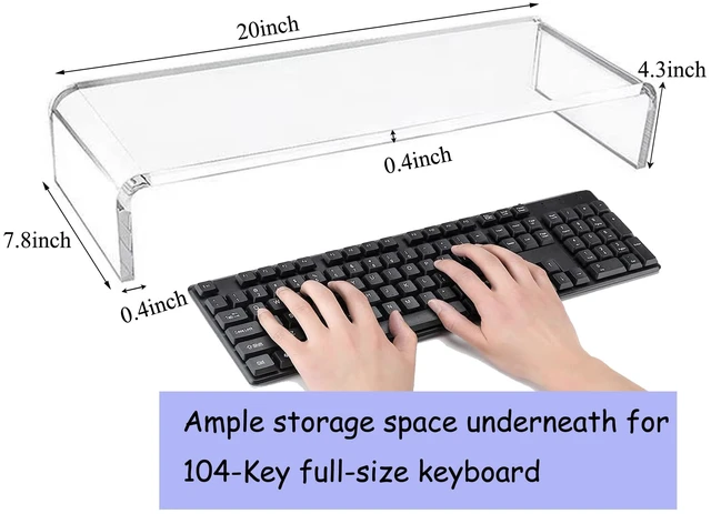 Alt view image 3 of 6 - ZEAYIFA Clear Acrylic Monitor Stand,Keyboard Cover Protector Anti-Cat Prevent Cats from Touching Keyboard,Stand for Laptop, 1525-001