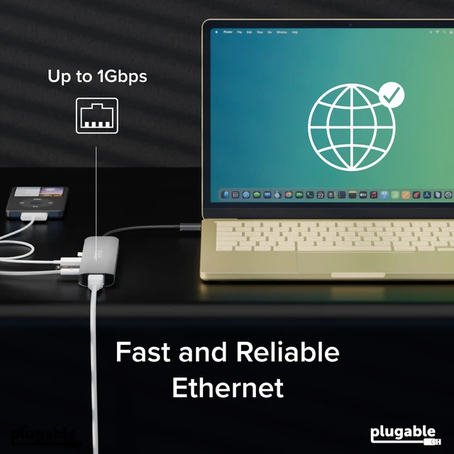 Alt view image 5 of 7 - Plugable USB-C Hub 7-in-1 for Single HDMI Display, Driverless Hub | 4K HDMI, 3 USB 3.0, SD/microSD Reader, 100W Charging Compatible with Mac, Windows, Chrome, USB-C, USB4, Thunderbolt