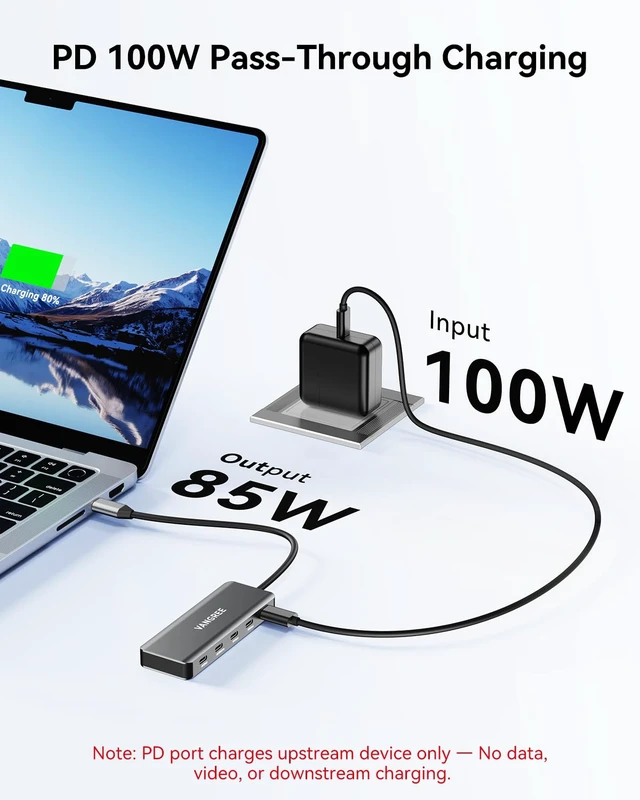 Alt view image 5 of 7 - VANGREE USB C Hub 5-in-1, 2*USB-C Displayports, 2*USB-C 3.2 10Gbps,100W PD | 4K@60Hz Video Output, USB C Splitter Multiport Adapter, Supports SST & MST, Dual monitor adapter for MacBook, Samsung, Dell