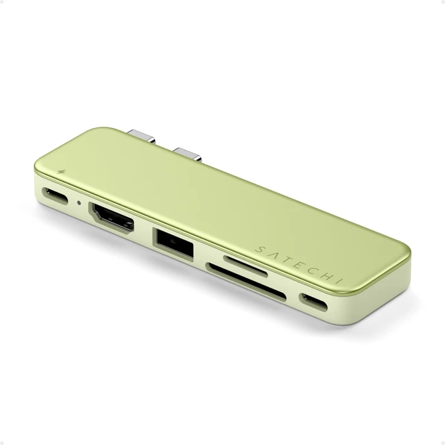 Main image of Satechi 6-in-2 USB-C Snap Hub, 4K/60Hz HDMI, for MacBook Neo, Citrus | USB hub, 45W PD pass-through charging, SD & microSD card readers, 5 Gbps Type-A/Type-C data, for MacBook Neo