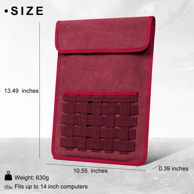 Alt view image 2 of 7 - Gexmil 14 Inch Laptop Sleeve,Portable Tablet Bag with Accessory Pocket,Red | Compatible with MacBook Pro M5/M4/M3/M2/M1 Pro/Max,Protective Laptop Travel Case,Slim Carrying Bag,Tablet Cover