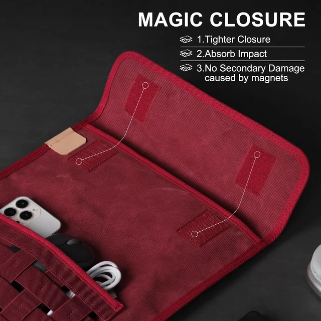 Alt view image 3 of 7 - Gexmil 14 Inch Laptop Sleeve,Portable Tablet Bag with Accessory Pocket,Red | Compatible with MacBook Pro M5/M4/M3/M2/M1 Pro/Max,Protective Laptop Travel Case,Slim Carrying Bag,Tablet Cover