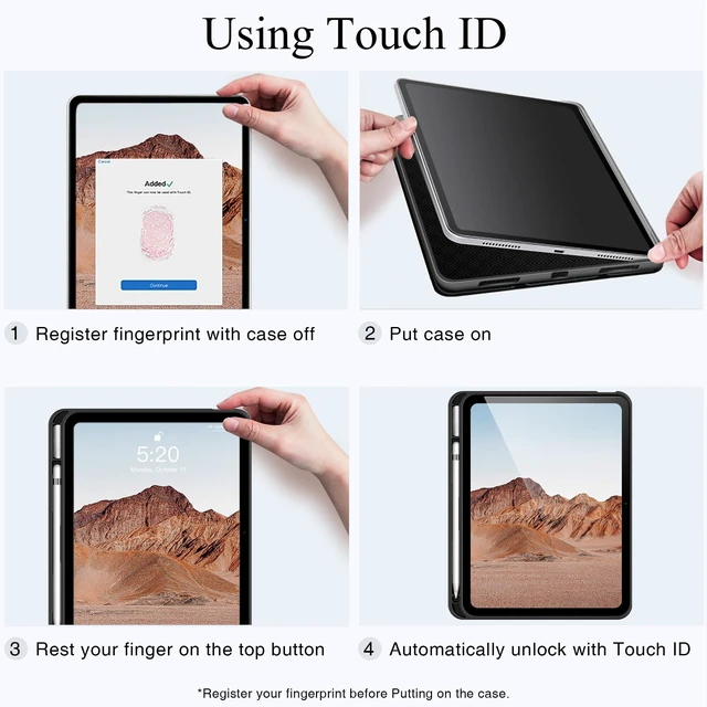Alt view image 5 of 6 - Antbox Case for iPad (A16) 11th (11'')/ 10th Generation (10.9''), Tan | High Grade Skin-Touch Vegan Leather, Built-in Pencil Holder, Auto Sleep/Wake Function