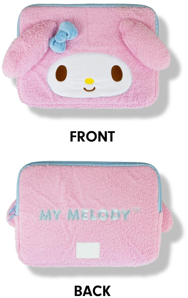 Alt view image 5 of 7 - Sonix x Sanrio Plush Tech Sleeve | 14 inch Fuzzy Laptop Computer and iPad Tablet Carrying Case Cover, Protective Travel Bag | Pink - 13" - 14" | My Melody