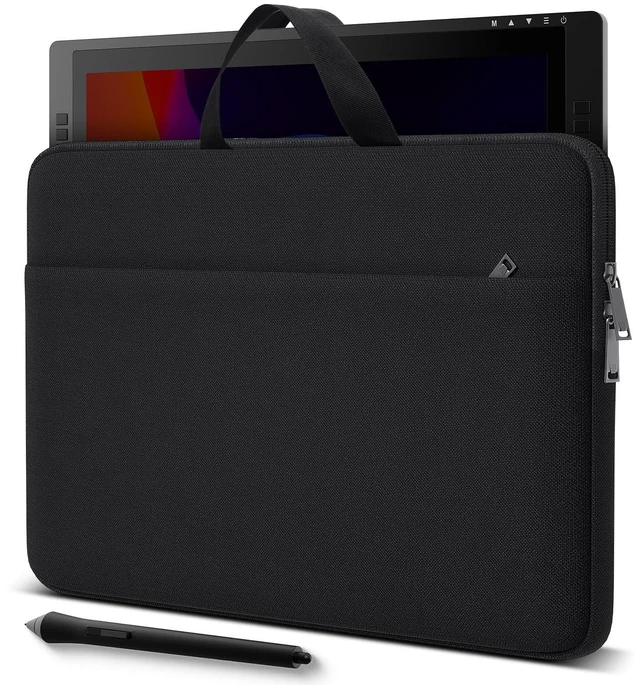 Main image of Drawing Tablet Sleeve Protective Carrying Case for HUION KAMVAS 22/22 Plus, XPPen Artist Pro 22, Wacom Cintiq Pro 22, Travel Shockproof Bag with Pocket, Black