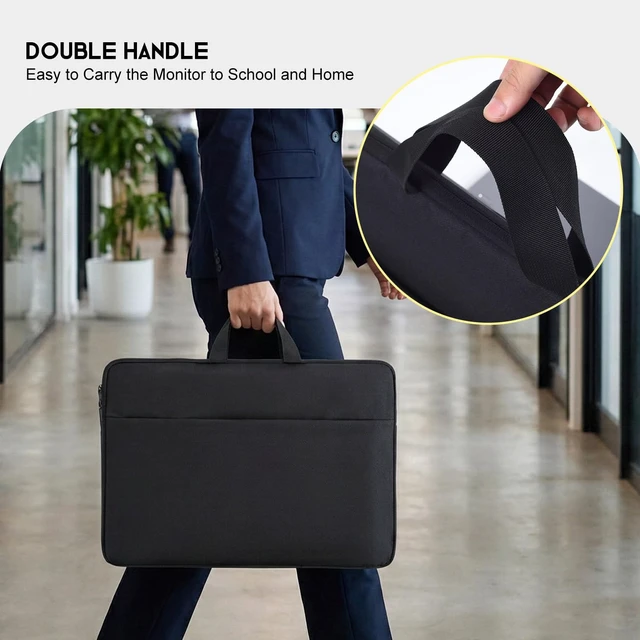 Alt view image 4 of 7 - Drawing Tablet Sleeve Protective Carrying Case for HUION KAMVAS 22/22 Plus, XPPen Artist Pro 22, Wacom Cintiq Pro 22, Travel Shockproof Bag with Pocket, Black