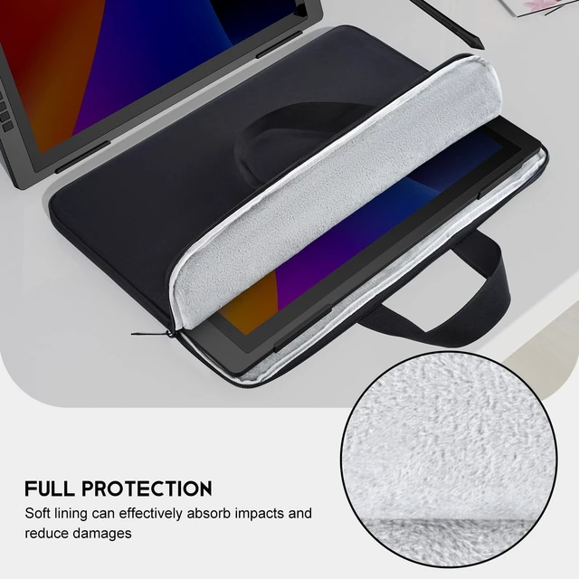Alt view image 5 of 7 - Drawing Tablet Sleeve Protective Carrying Case for HUION KAMVAS 22/22 Plus, XPPen Artist Pro 22, Wacom Cintiq Pro 22, Travel Shockproof Bag with Pocket, Black