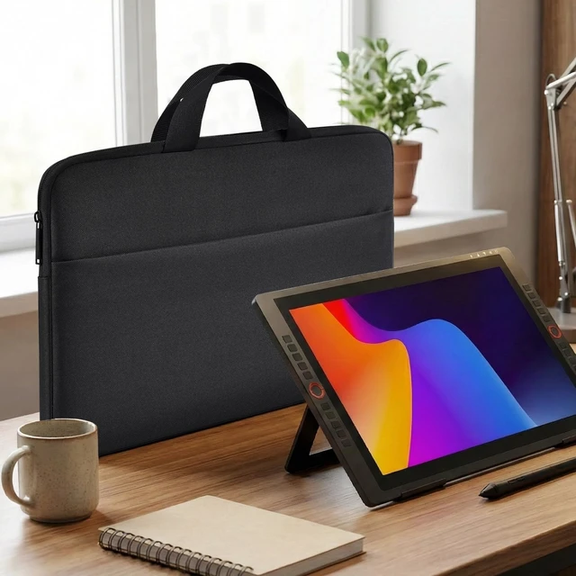 Alt view image 7 of 7 - Drawing Tablet Sleeve Protective Carrying Case for HUION KAMVAS 22/22 Plus, XPPen Artist Pro 22, Wacom Cintiq Pro 22, Travel Shockproof Bag with Pocket, Black