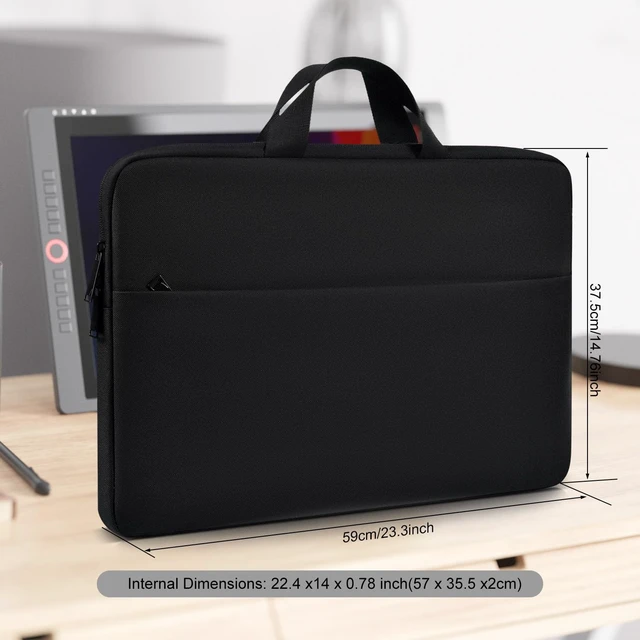 Alt view image 2 of 7 - Drawing Tablet Sleeve Protective Carrying Case for HUION KAMVAS 22/22 Plus, XPPen Artist Pro 22, Wacom Cintiq Pro 22, Travel Shockproof Bag with Pocket, Black