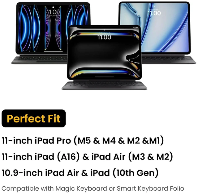 Alt view image 7 of 7 - tomtoc 360 Protective Puffy Tablet Sleeve for 11-inch iPad Air M4/M3, 2026 | 11-inch iPad Pro (M5/M4) 2025, 11" iPad (A16) with Magic Keyboard/Smart Keyboard Folio, Quilted Soft Puffer iPad Case Bag