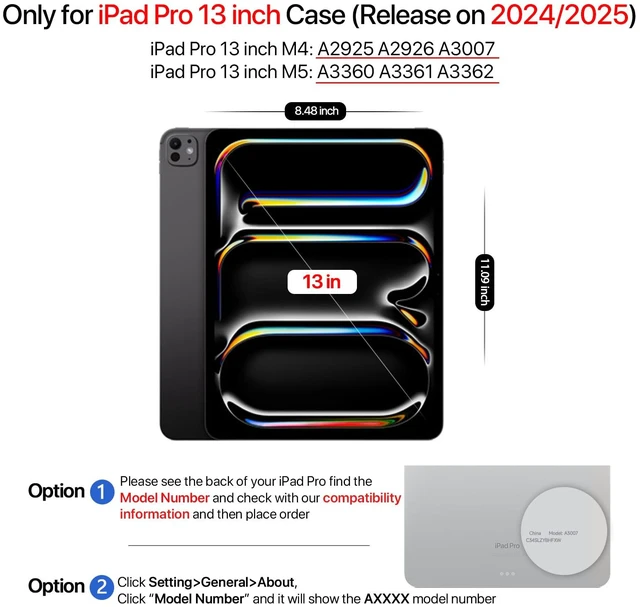 Alt view image 2 of 7 - SANDUODD Case for iPad Pro 13 Inch M5 and M4 (2025/2024) | Magnetic Y-Fold Stand Cover with Multi-Angle Viewing, Premium PU Leather, Full Protection and Hidden Pencil Holder