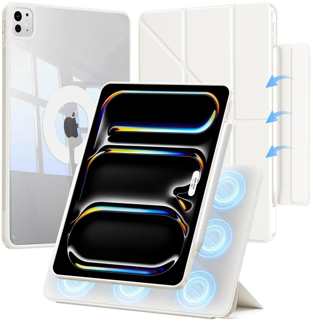Main image of SANDUODD Case for iPad Pro 13 Inch M5 and M4 (2025/2024) | Magnetic Y-Fold Stand Cover with Multi-Angle Viewing, Premium PU Leather, Full Protection and Hidden Pencil Holder
