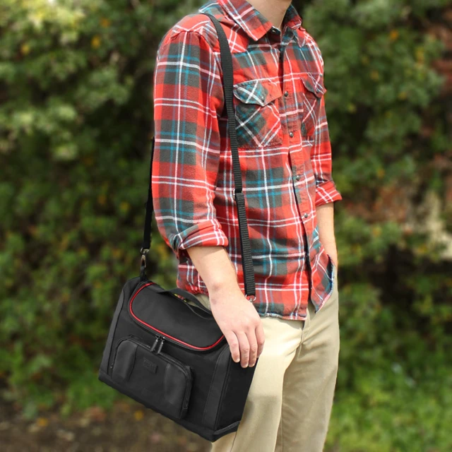 Alt view image 3 of 7 - USA Gear Small Messenger Bag Compatible with Microsoft Surface Pro 11th Gen/10/9/8/7, Surface Laptop 13-inch (2025) - Shoulder Bag Travel Tablet Case Fits Accessories, Charger, Keyboard, Mouse (Red)