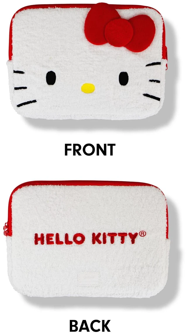 Alt view image 5 of 7 - Sonix x Sanrio Plush Tech Sleeve | 11 inch Fuzzy iPad Tablet Pouch Carrying Case Cover, Protective Travel Bag | White - 11" | Hello Kitty