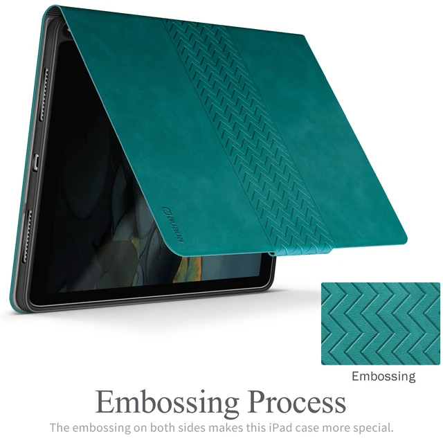 Alt view image 4 of 7 - auaua Case for iPad (A16) 11th/10th Generation, Green | PU Leather, Magnetic Closure, Pencil Holder, Adjustable Angles, Auto Sleep/Wake