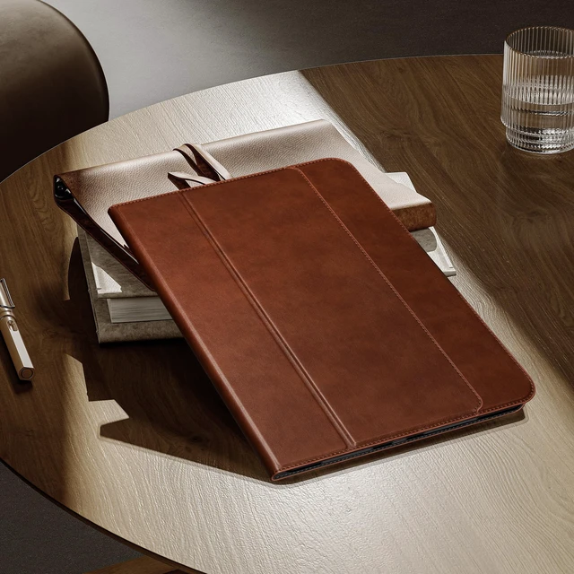 Alt view image 6 of 7 - auaua Case for iPad Pro 11 Inch (M5/M4), Brown | PU Leather, Front Pocket, Built-in Pencil Holder, Typing Angle, Adjustable Stand, Magnetic Closure, Auto Sleep/Wake