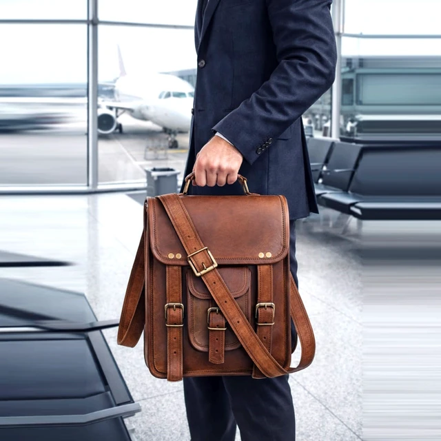 Alt view image 2 of 7 - Vintage Genuine Leather iPad/Tablet/tab/Kindle Satchel Cross Body Shoulder Messenger Bag (11 X 9 Inch) (11 inch)