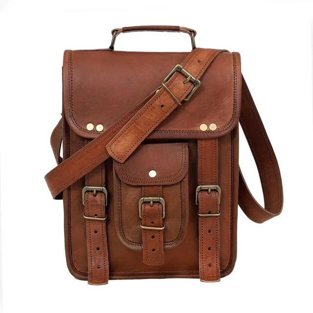 Alt view image 7 of 7 - Vintage Genuine Leather iPad/Tablet/tab/Kindle Satchel Cross Body Shoulder Messenger Bag (11 X 9 Inch) (11 inch)