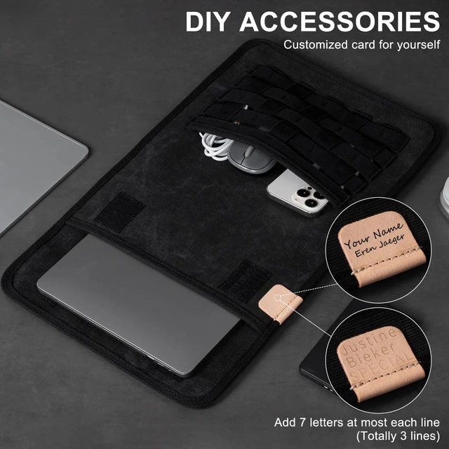Alt view image 5 of 7 - Gexmil 14 Inch Laptop Sleeve,Tablet Bag with Accessory Pocket,Black | Compatible with MacBook Pro M5/M4/M3/M2/M1 Pro/Max,Protective Laptop Travel Case,Slim Carrying Bag,Tablet Cover