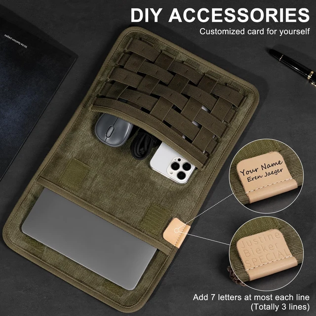 Alt view image 5 of 7 - Gexmil 14 Inch Laptop Sleeve,Tablet Bag with Accessory Pocket,Army Green | Compatible with MacBook Pro M5/M4/M3/M2/M1 Pro/Max,Protective Laptop Travel Case,Slim Carrying Bag,Tablet Cover