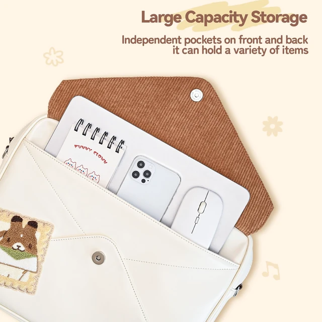 Alt view image 4 of 7 - GeekShare Large Capacity Laptop Storage Bag - Crossbody & Handheld 14 Inch Laptop Sleeve Compatible with iPad/Pro/Air, Waterproof Bag with Tablet Compartment - Team Timothy