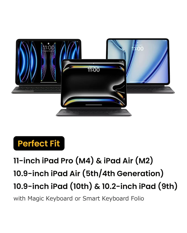 Alt view image 7 of 7 - tomtoc Portfolio Case for 2026 11 Inch iPad Air M4, M3&M2, Pro M5, iPad (A16) Carrying Storage Sleeve Bag with Accessories Compartment