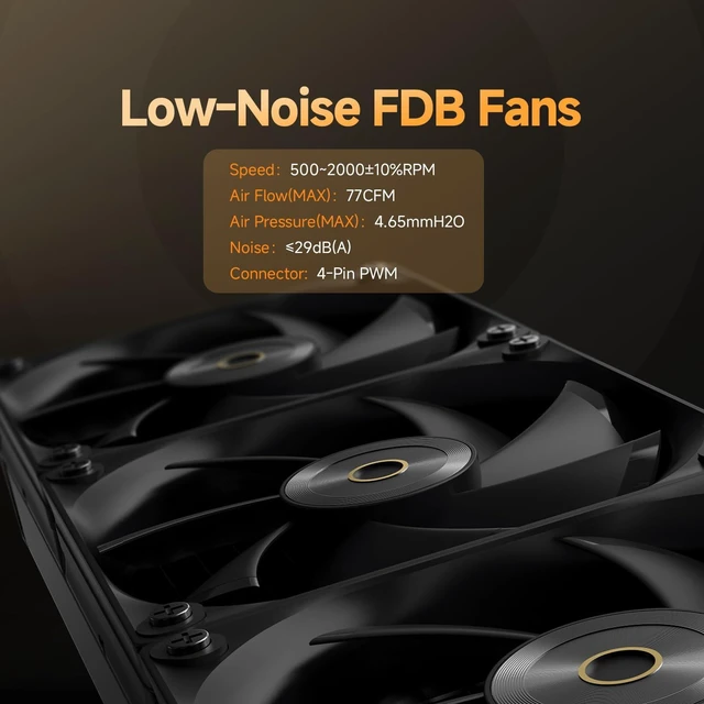 Alt view image 4 of 7 - Ocypus Iota L36 BK 360mm AIO Liquid CPU Cooler with Digital Temp Display | Floating Visual ARGB Pump,FDB Silent Fans,All-Metal Bracket,300W TDP Water Cooling System for Intel LGA 1851/1700&AMD AM5/AM4